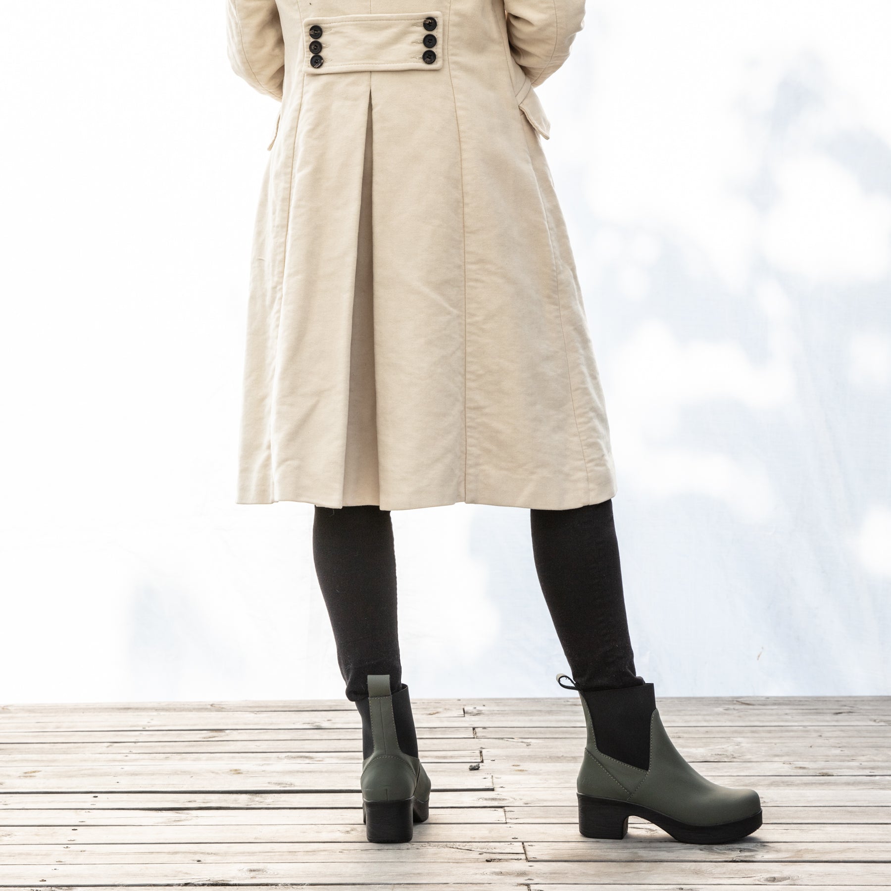 Angelina Green Clog Boot