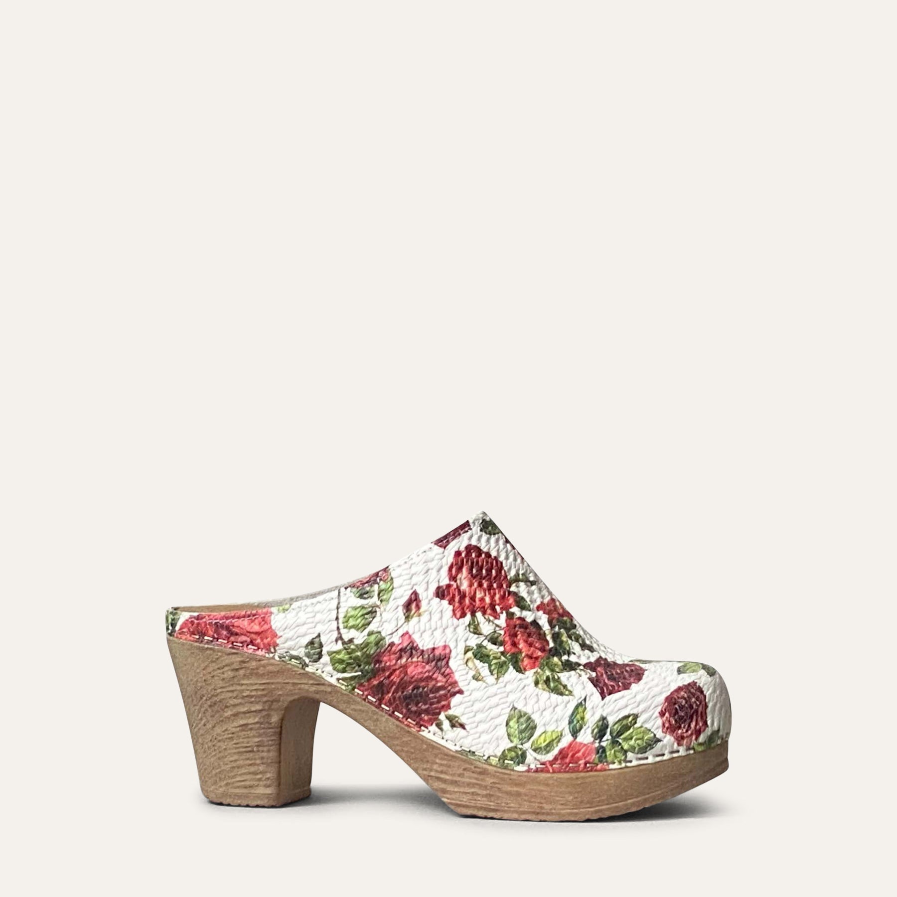 Lisa floral motif leather clog, Calou Stockholm