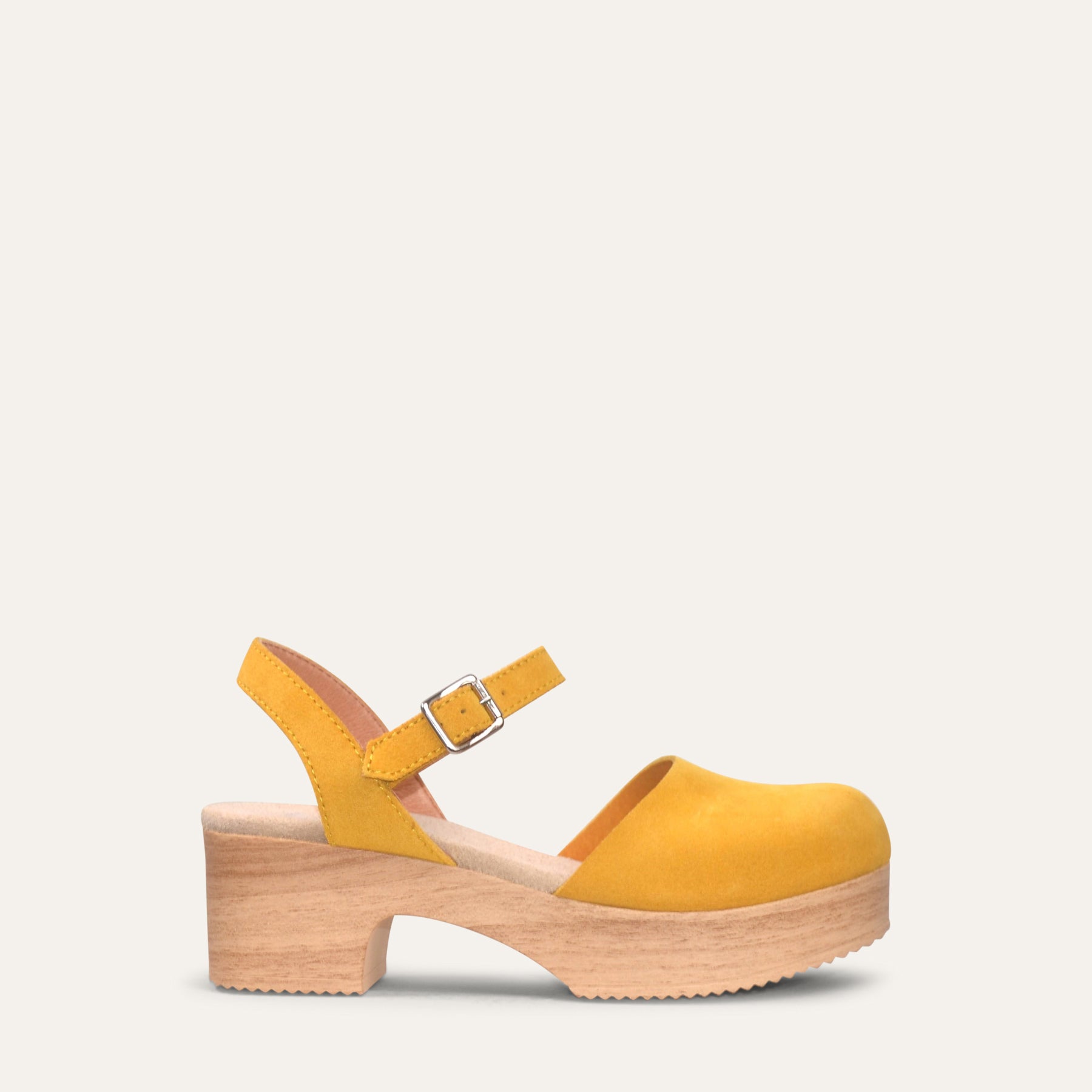 Sara Mary Jane Clog Yellow Suede | Calou