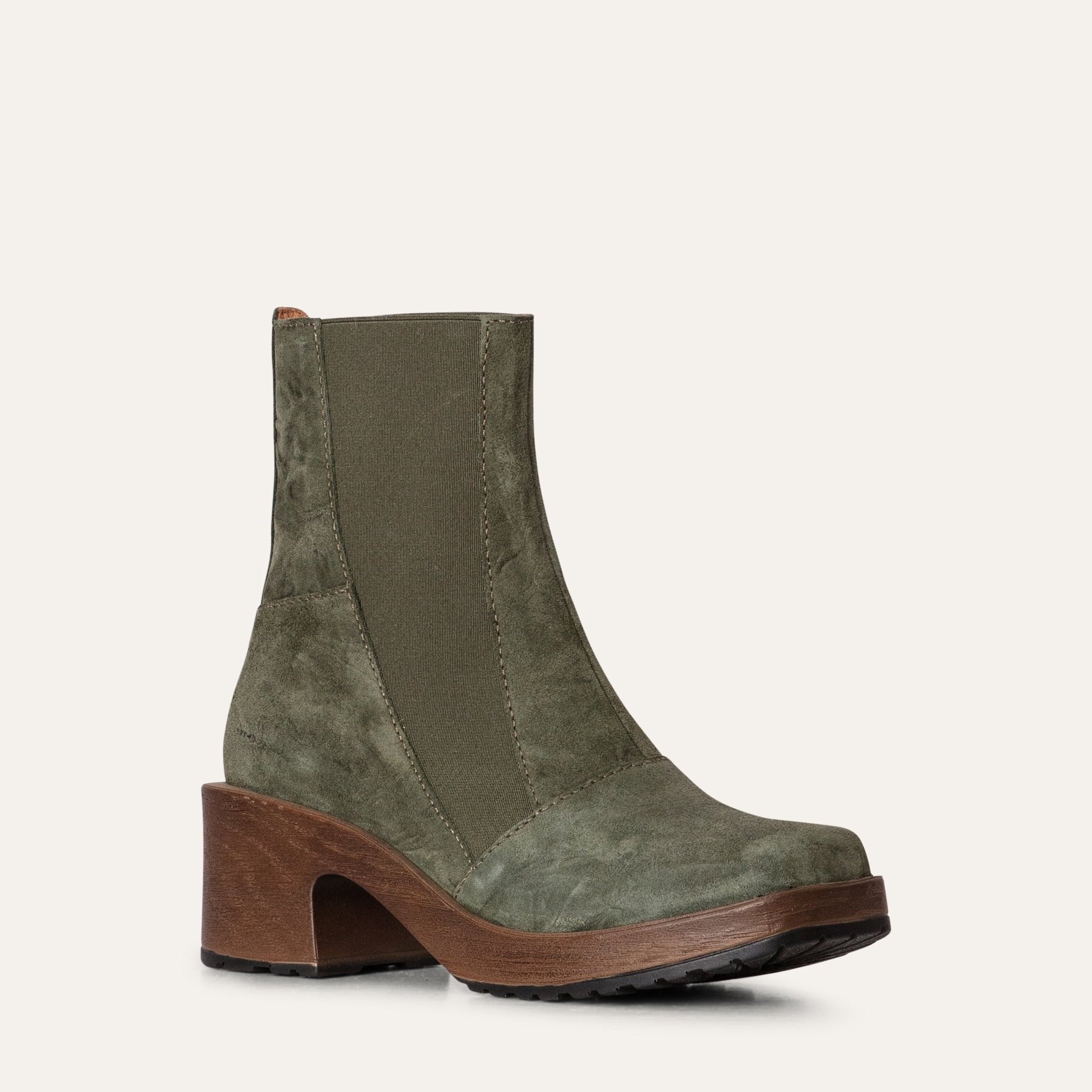 Signe green suede clog chelsea boot, Calou Stockholm