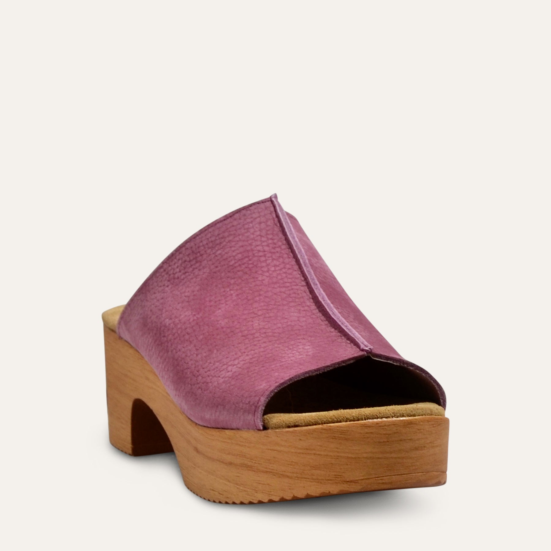 Calou Tina lilac womens clog mule on flexible base