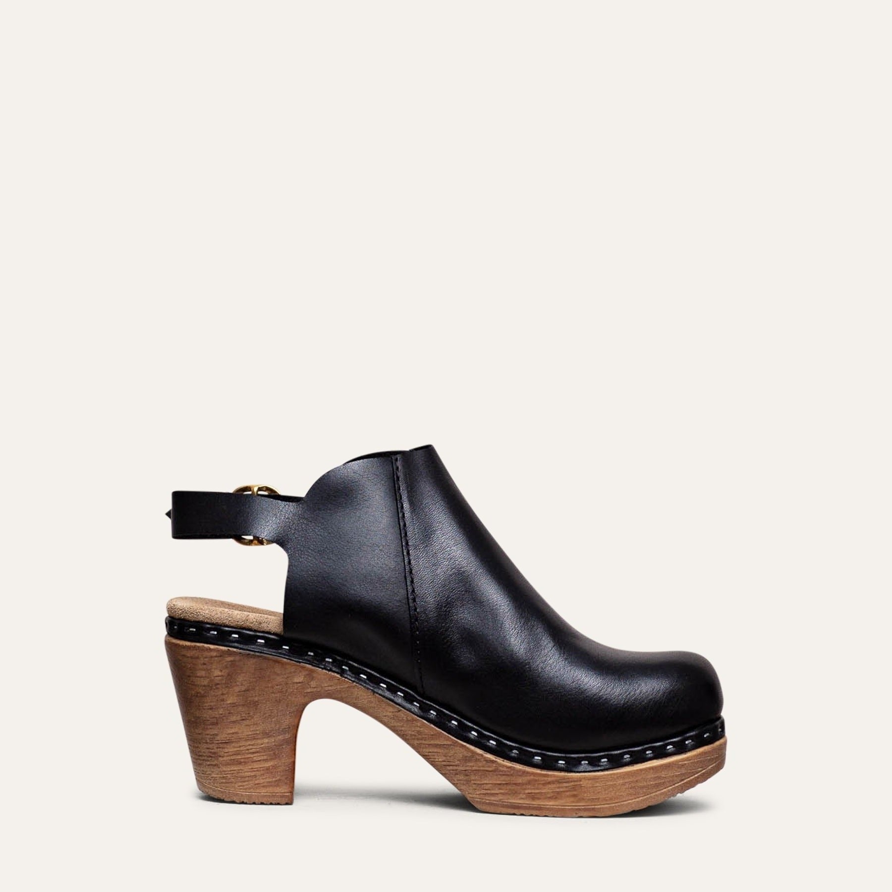 Calou Stockholm Tyra Black Slingback High Heel Clog