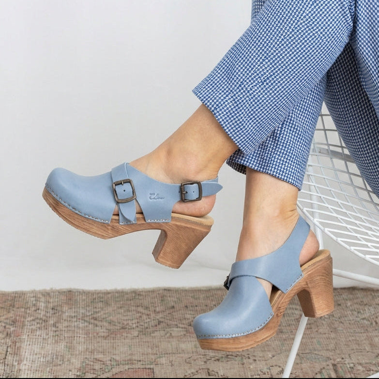 Astrid Slingback Clog Blue | Calou