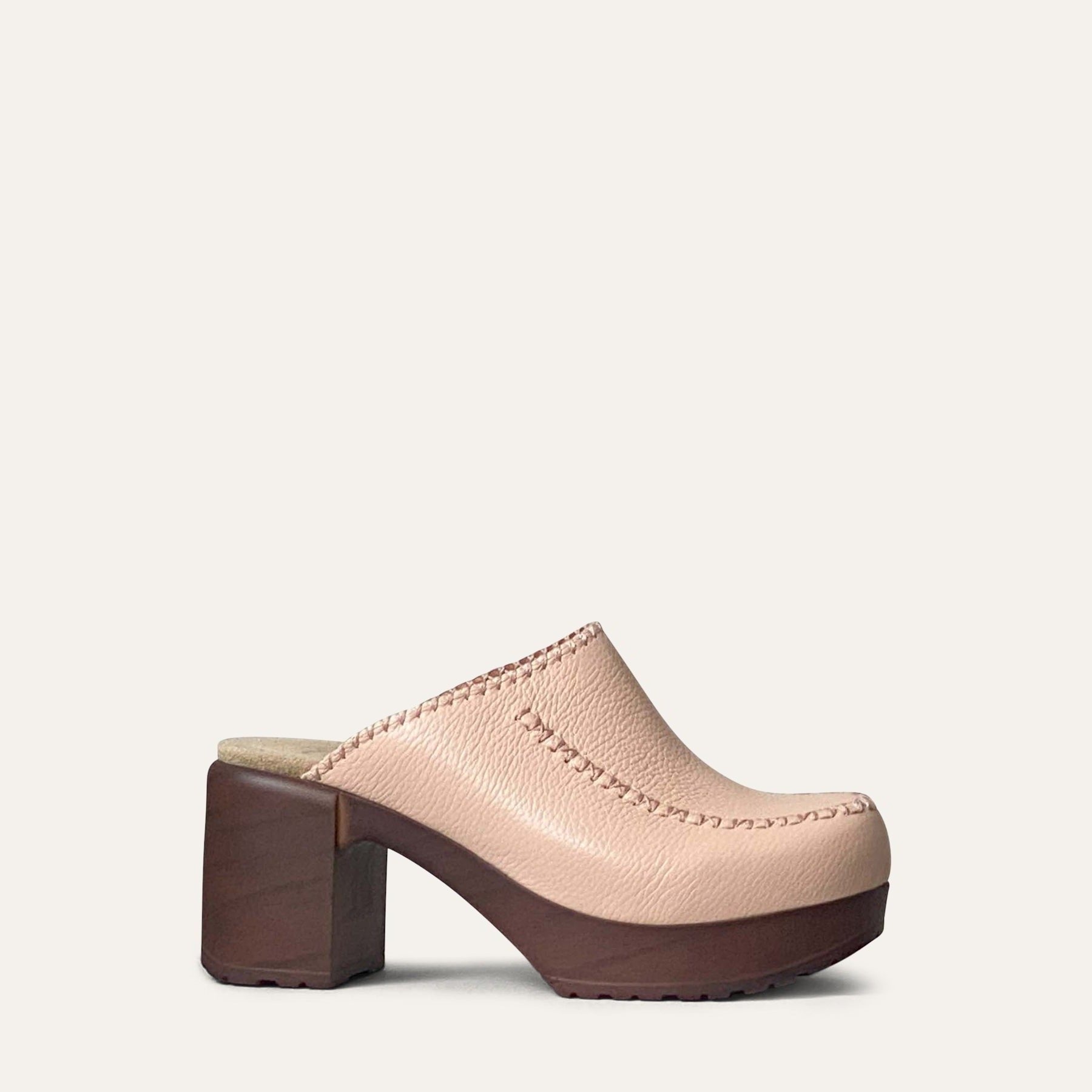 Blenda pink leather clog Calou Stockholm