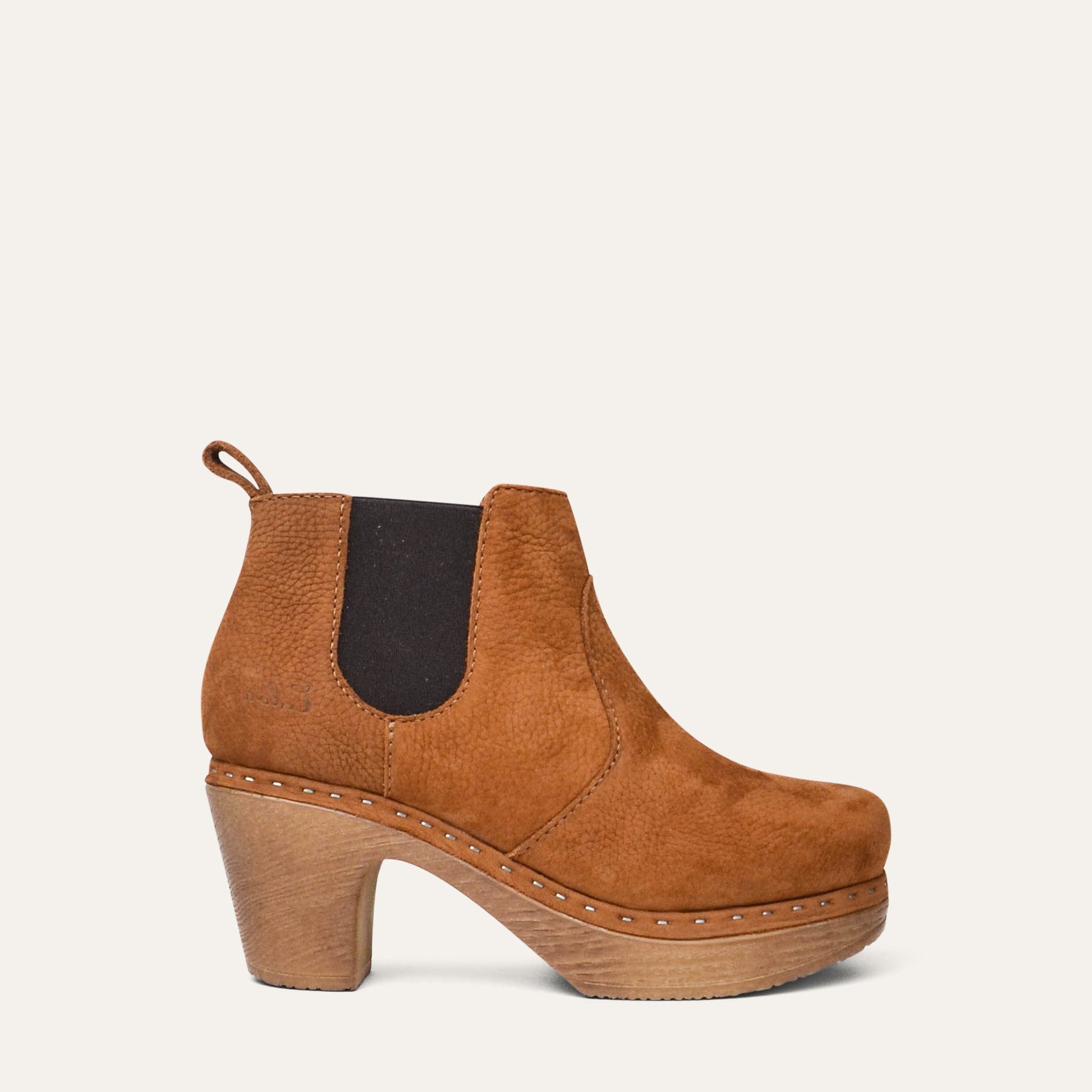 Doris cognac nubuck clog boots calou stockholm