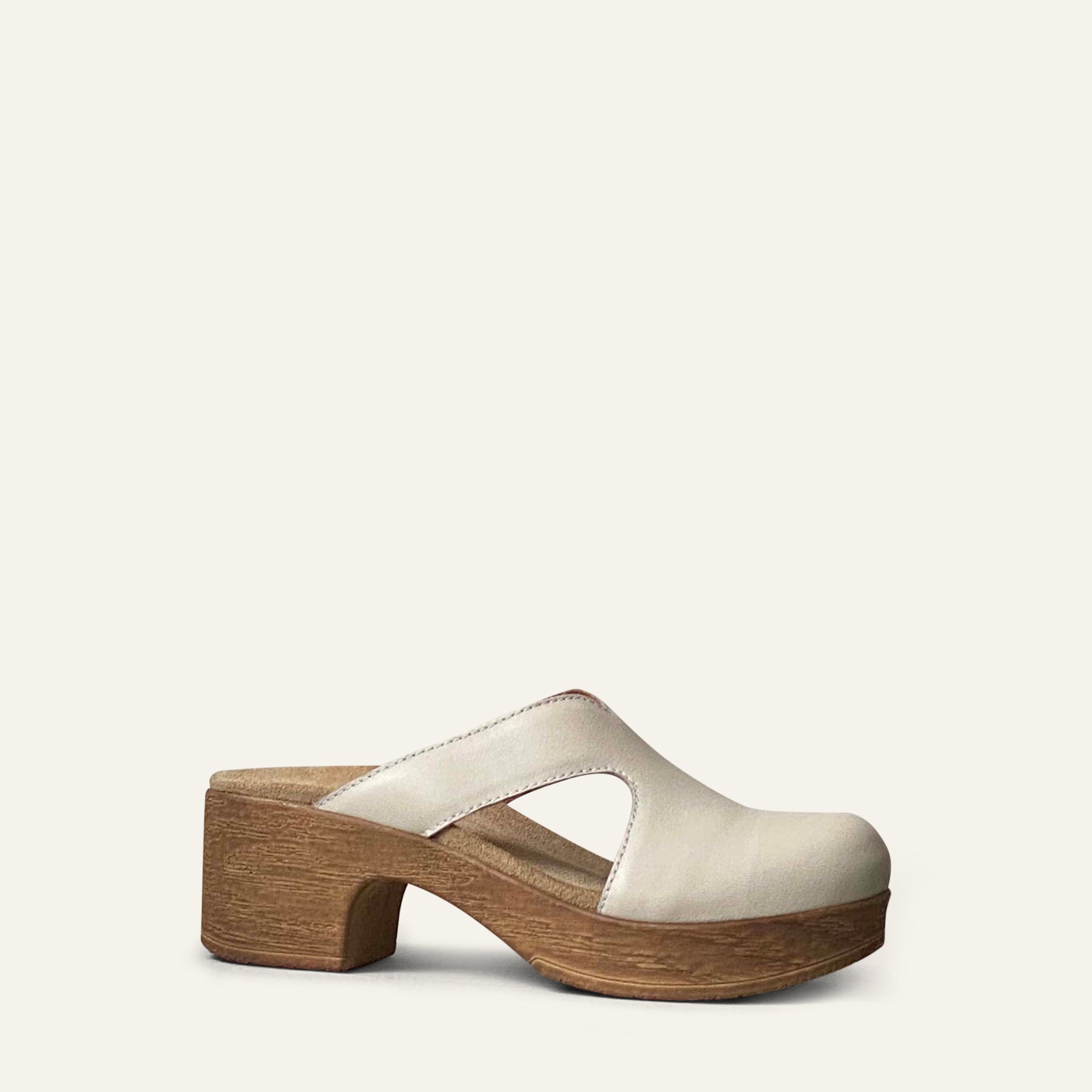 Eivor white leather clog calou