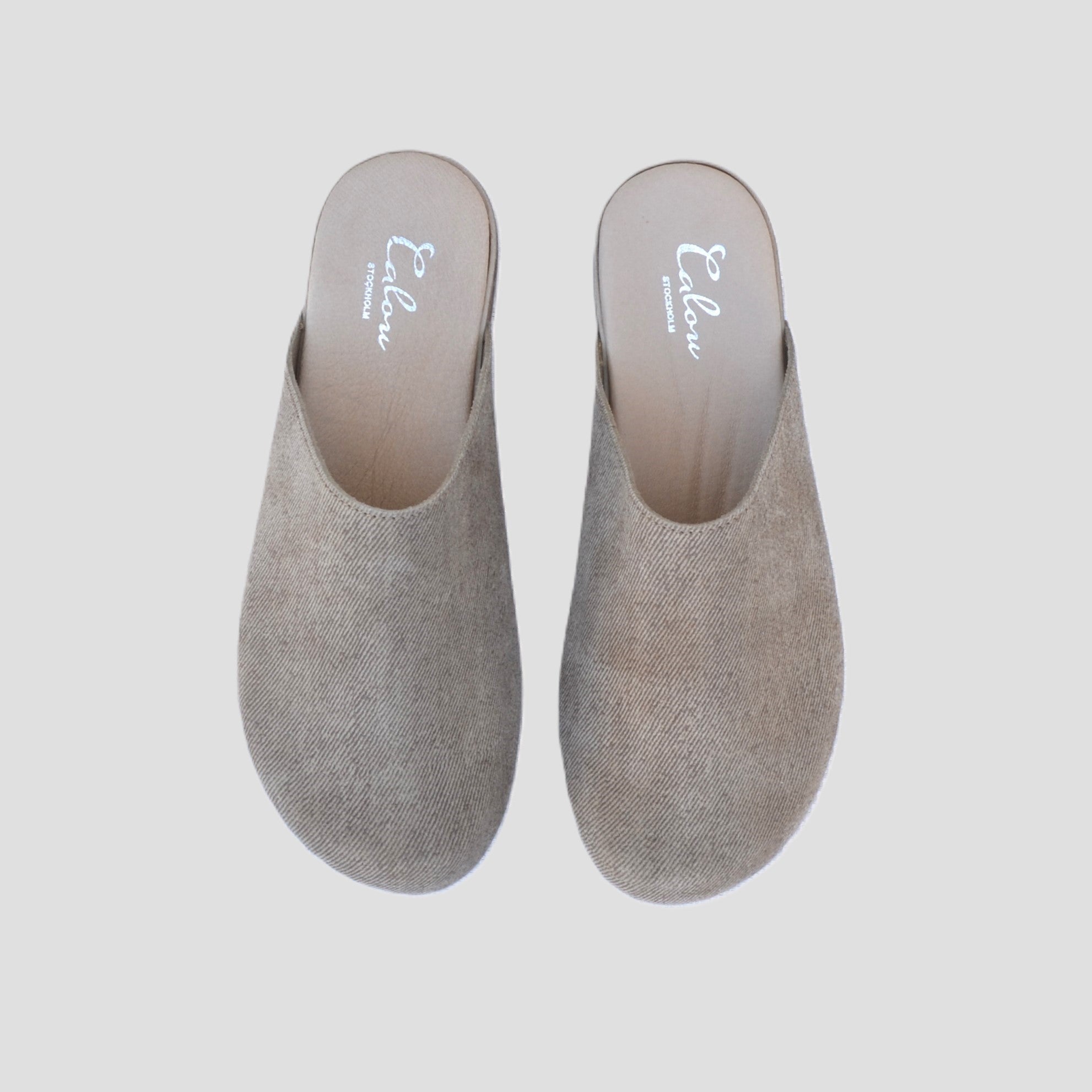 Helena beige suede clogs calou stockholm