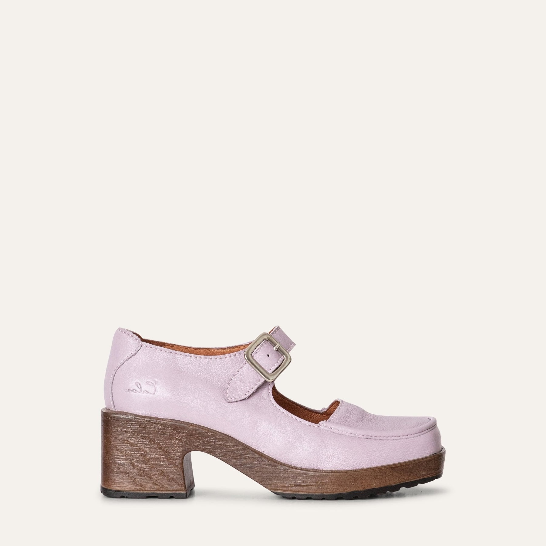 Iwa lilac leather clog Mary Jane Calou