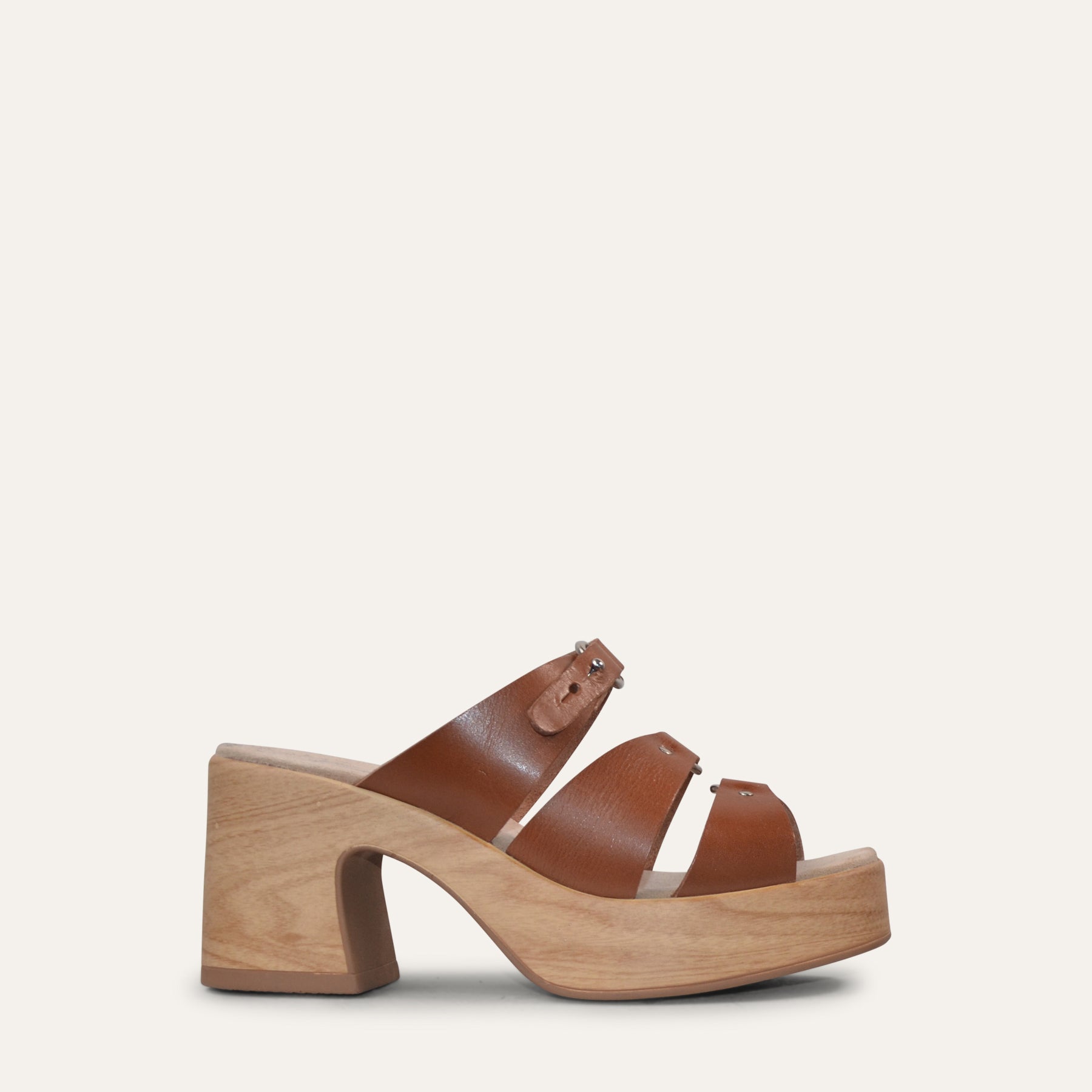 Jenny brown leather clog sandal Calou