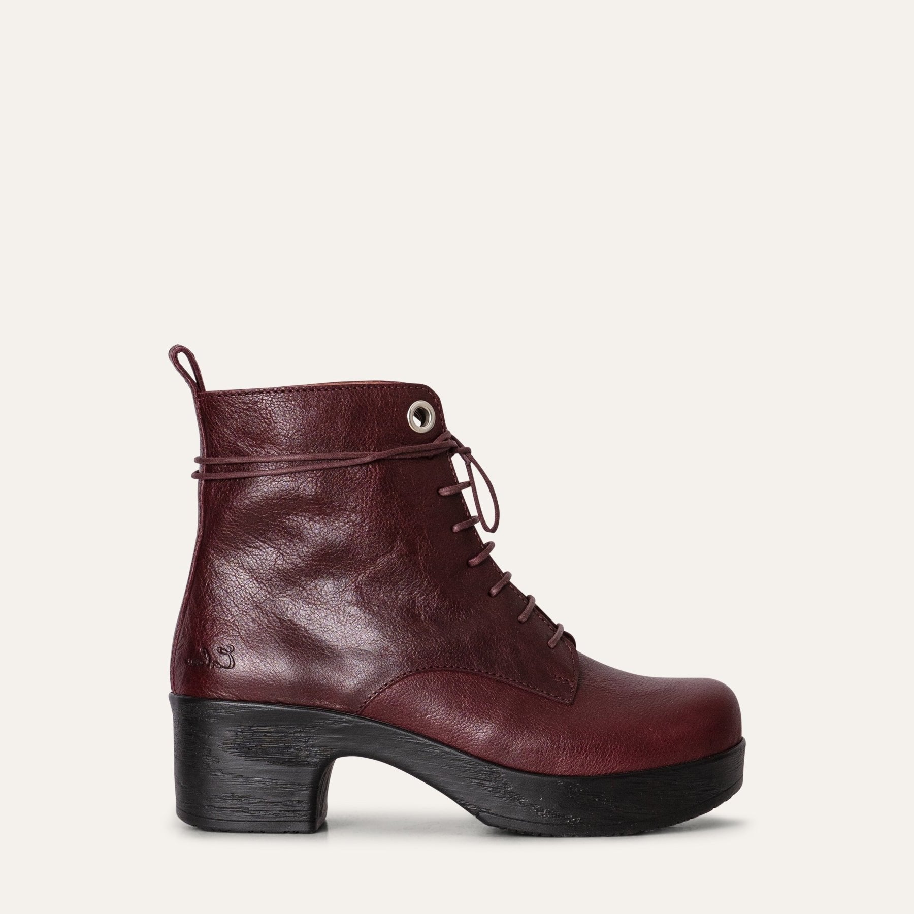 Jonna plum leather clog boot Calou