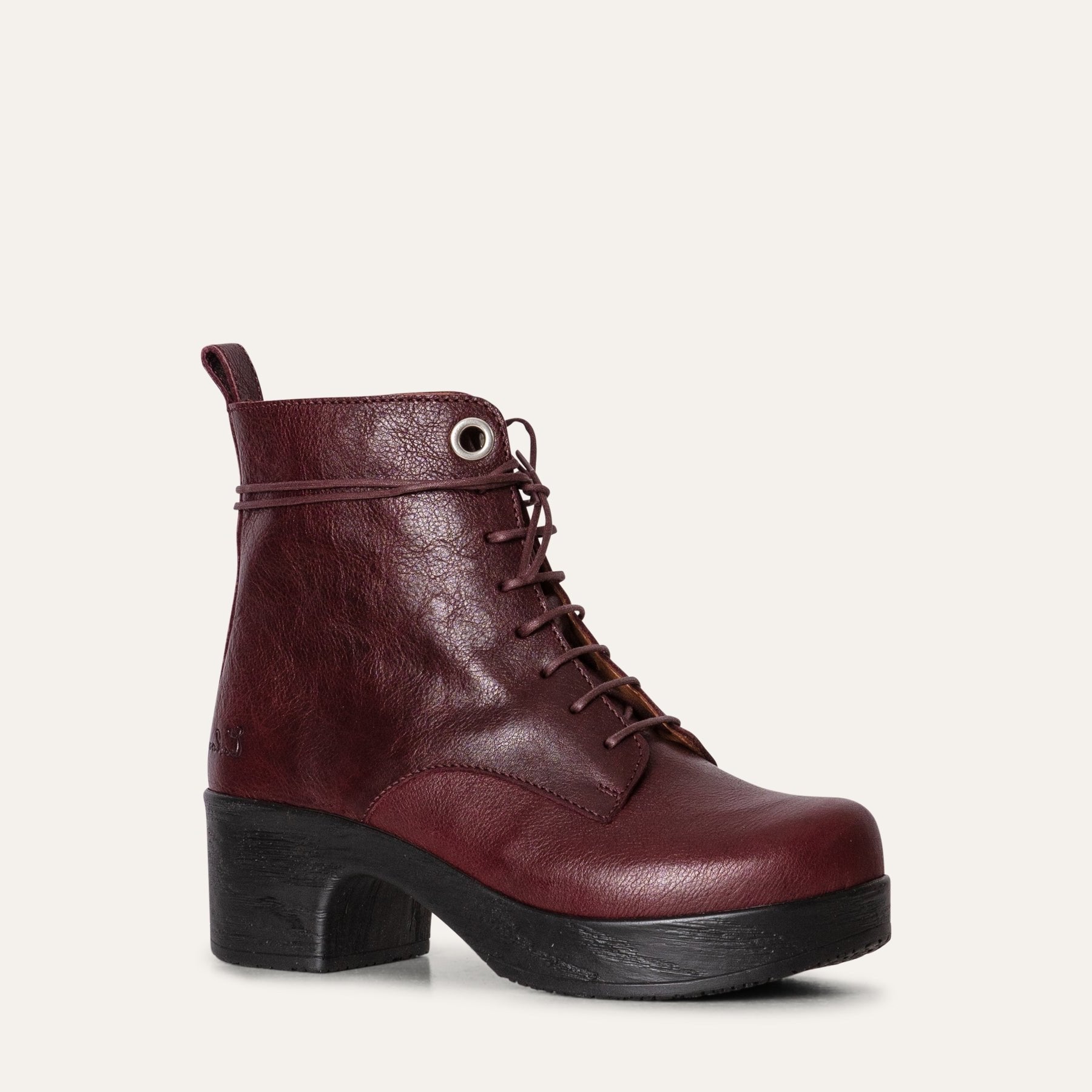 Jonna plum leather clog boot Calou