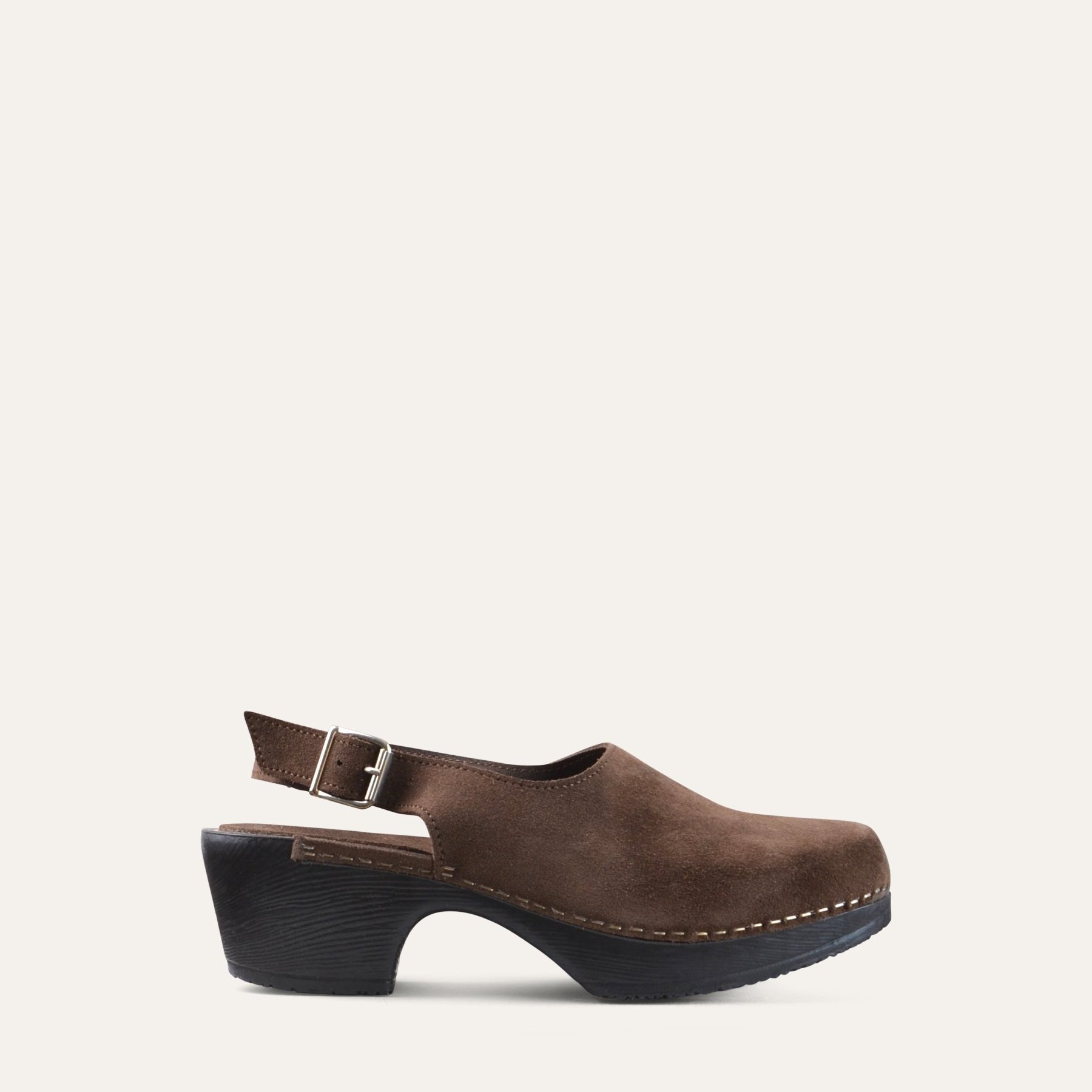 Lilja brown suede sling back clog, Calou Stockholm