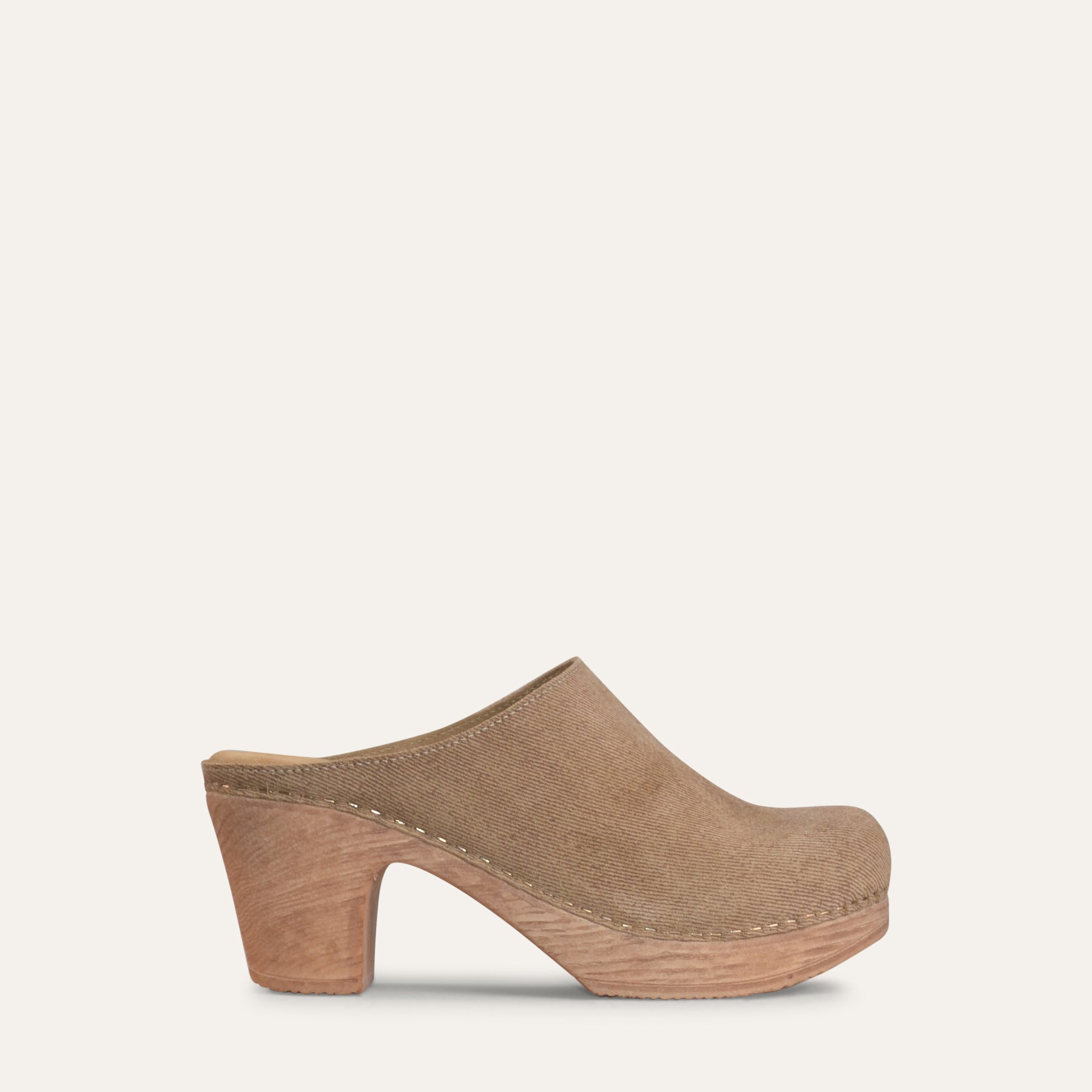 Lisa beige suede high heeled clog Calou Stockholm