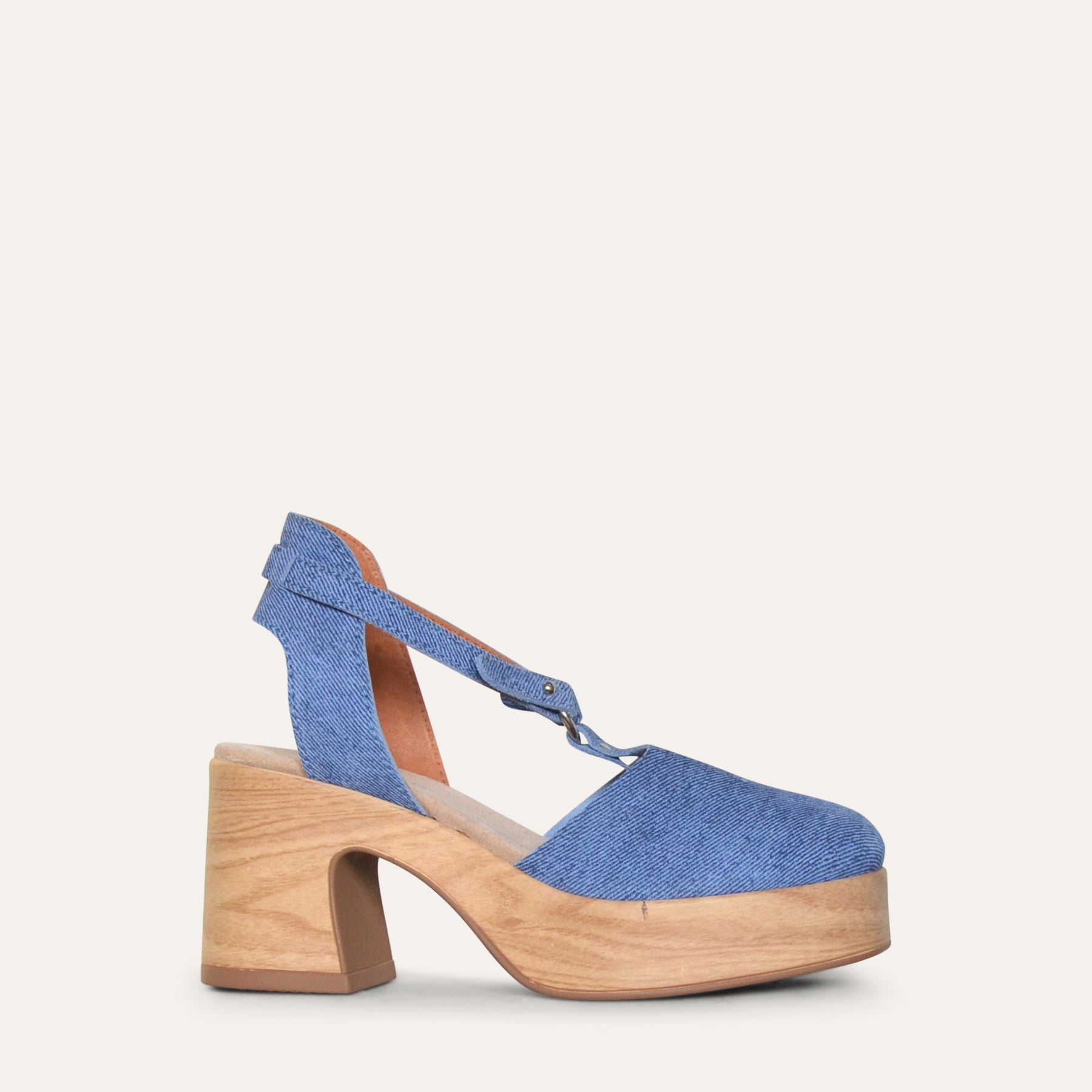 Majsan denim blue suede clog Calou