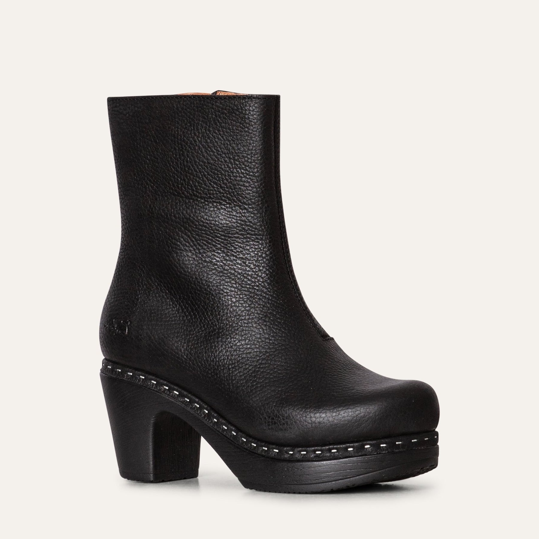 Molly black leather clog boot Calou