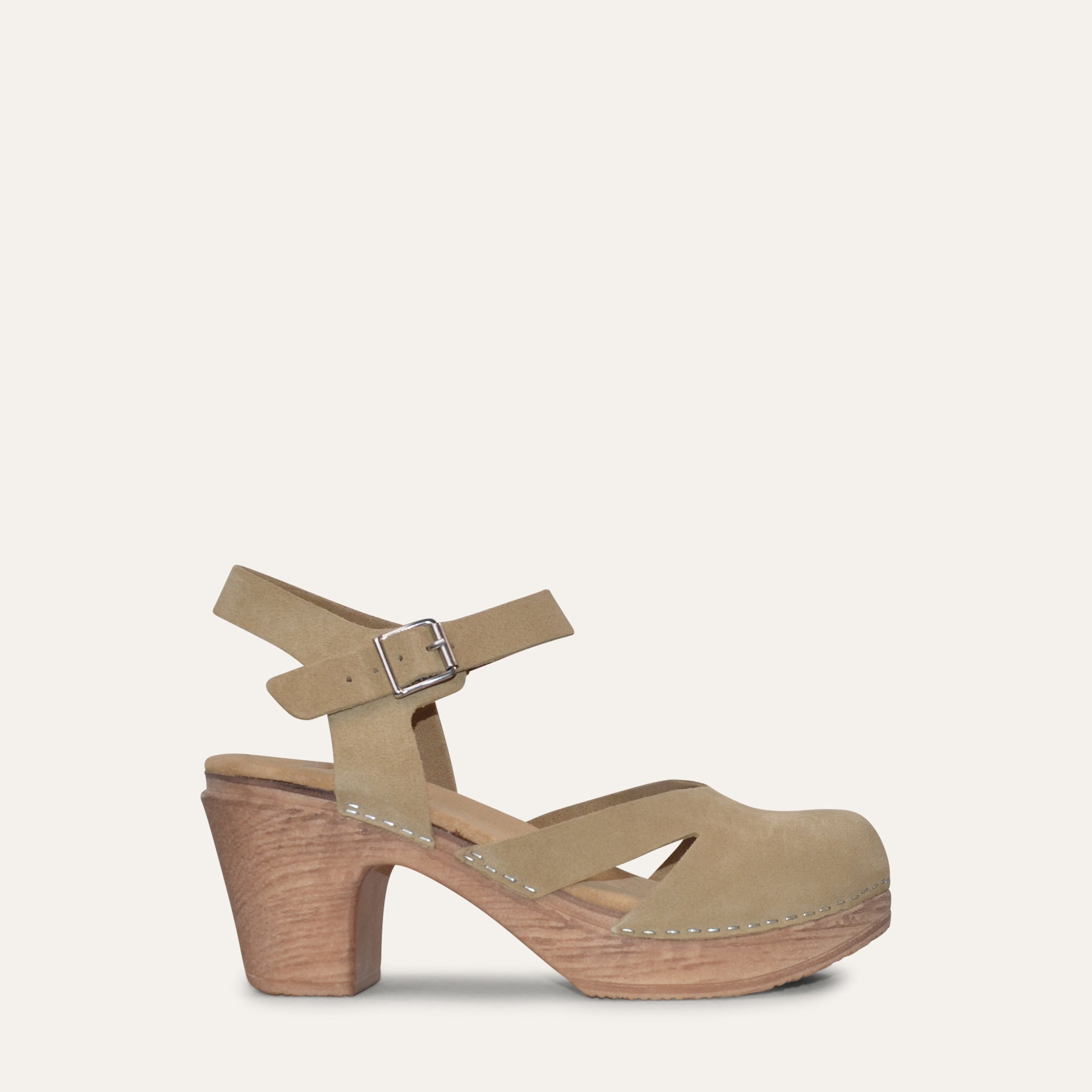 Penny beige suede clog Calou Stockholm