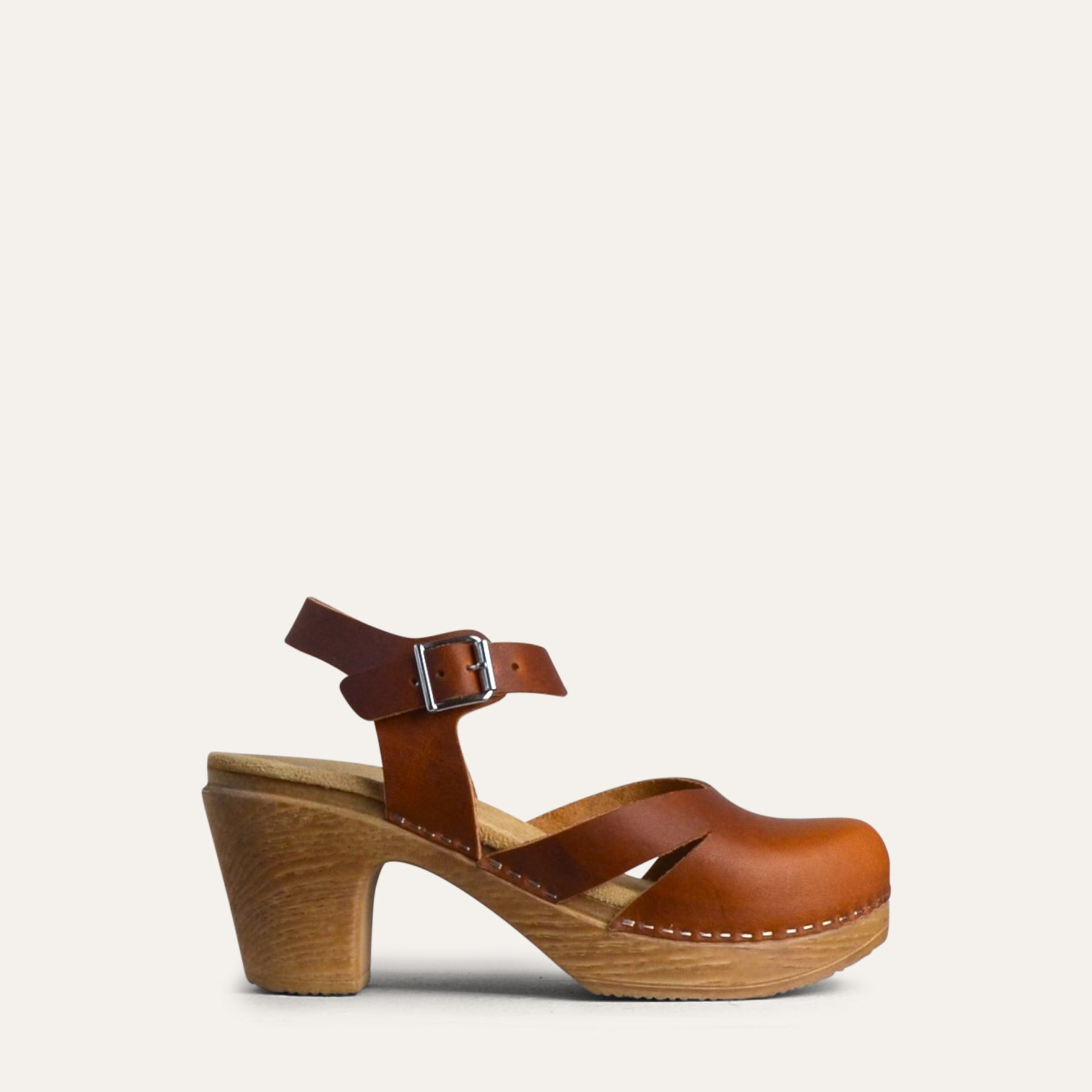 Penny brown leather clog, Calou stockholm