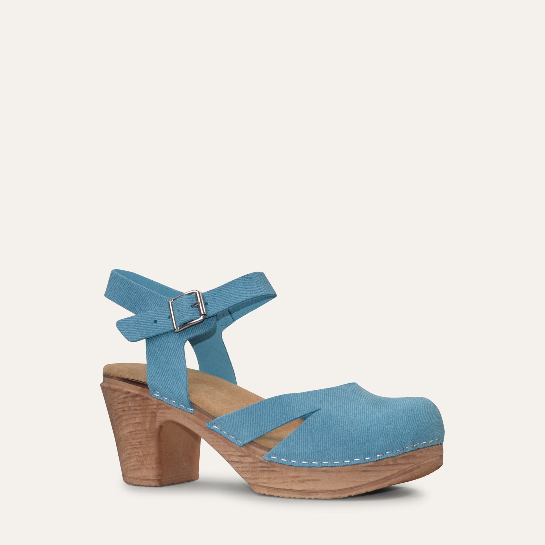 Penny turquoise suede clog Calou Stockholm