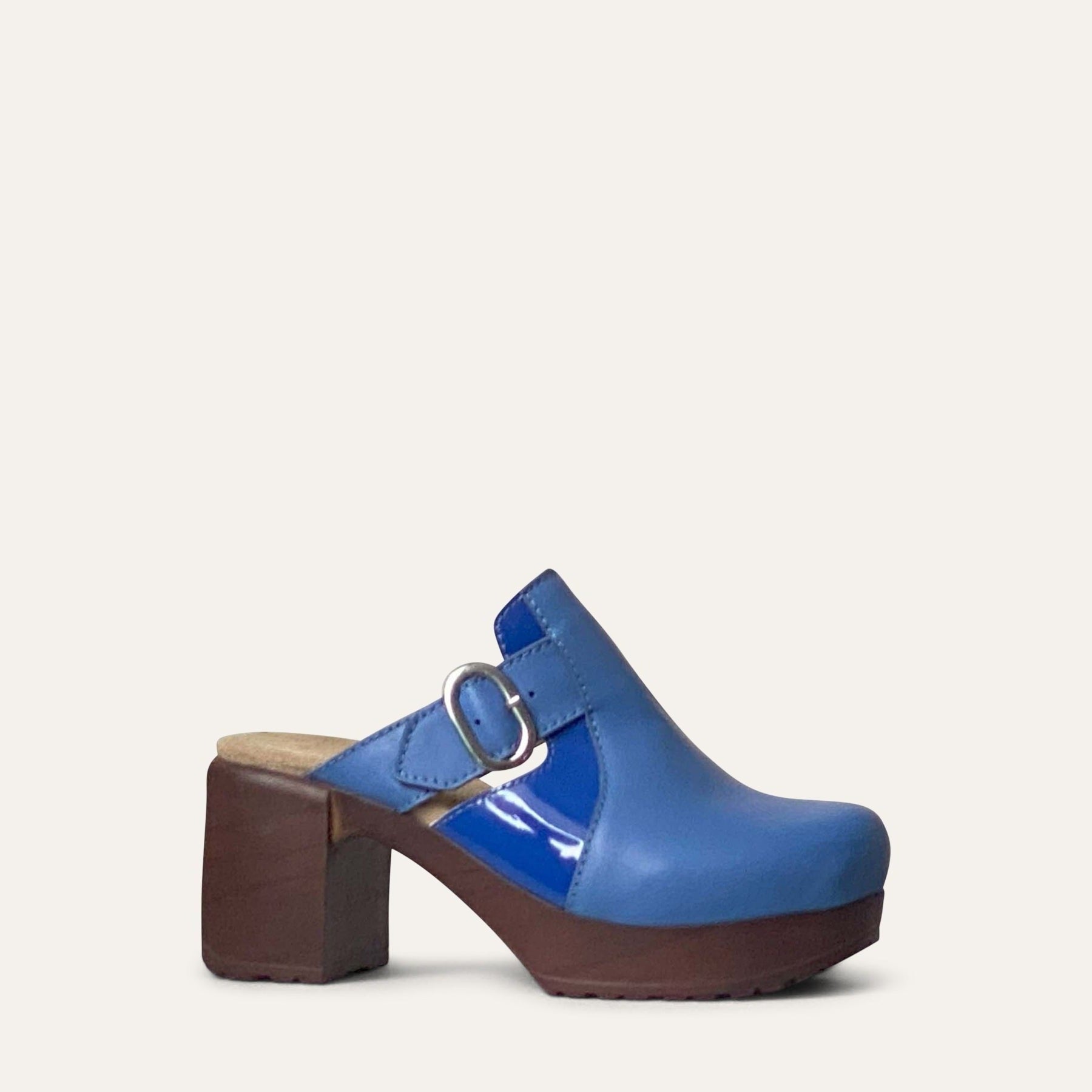 Sonja blue leather clog, Calou Stockholm